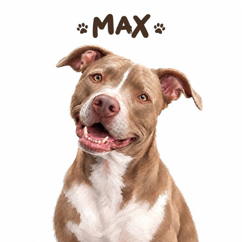 Retrato personalizado estilo Básico de un perro con su nombre