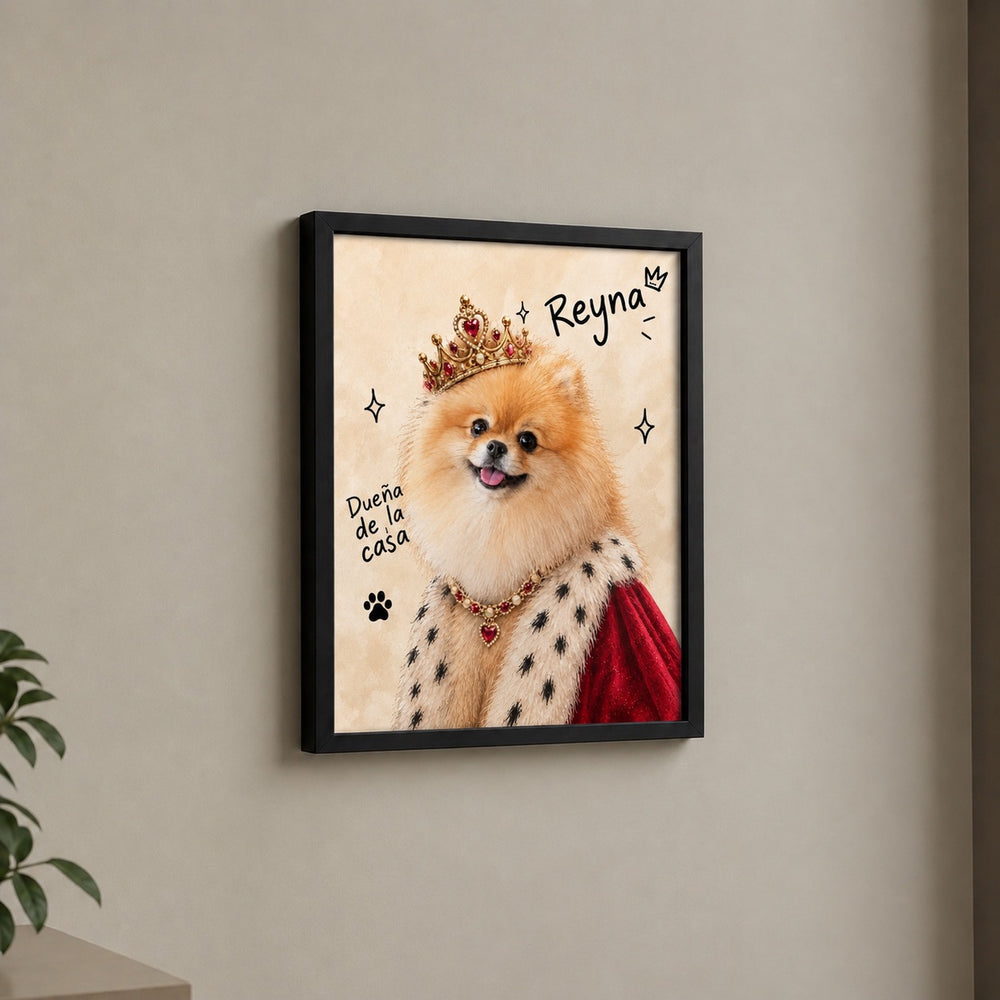 Retrato Rey/Reina de la Casa enmarcado en la pared