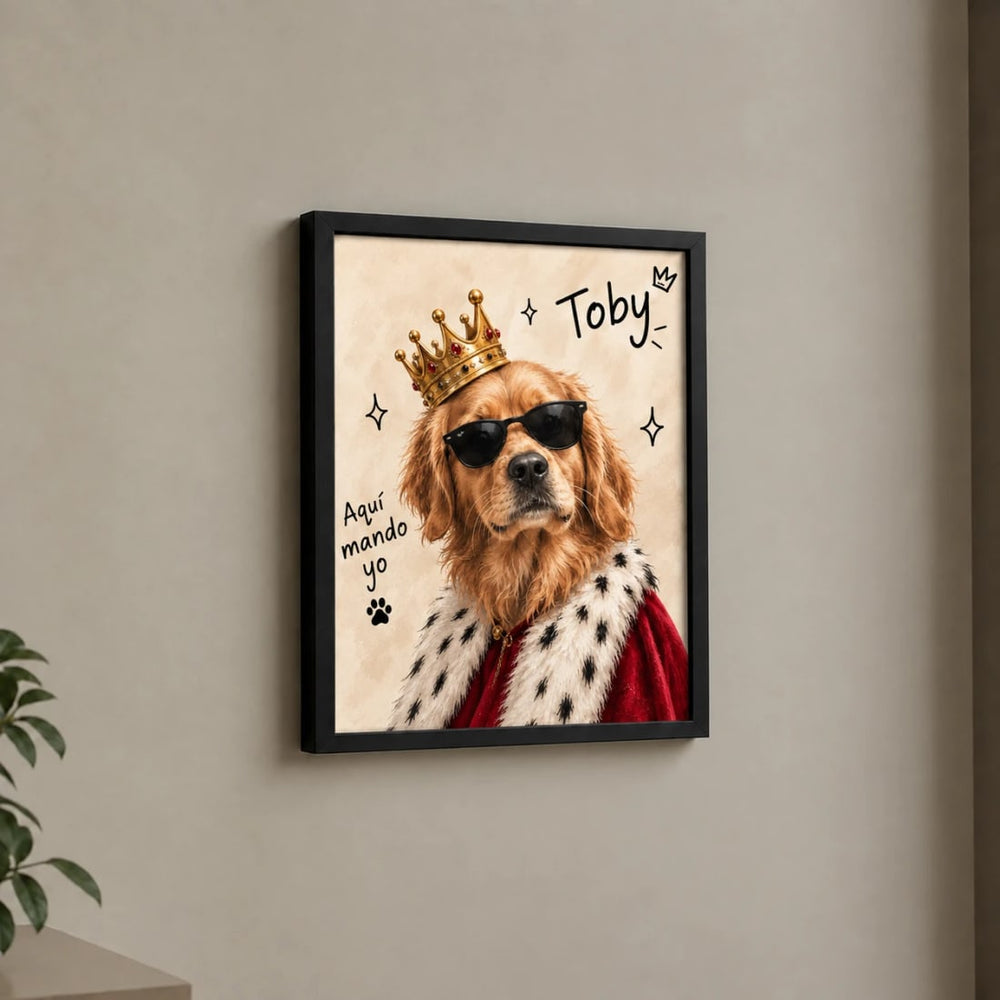 Retrato Rey de la Casa enmarcado en la pared